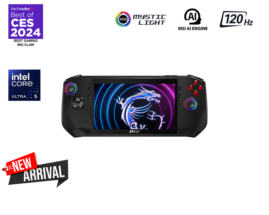 Claw A1M, the pioneering handheld console PC powered by Intel technology. Featuring the cutting-edge Intel Ultra processor and integrated AI capabilities, it sets a new standard in portable gaming console.