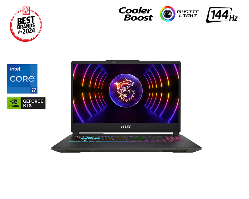 MSI's most popular model, the Cyborg 15 A13V, now features an RGB keyboard, the latest Intel processor, and an NVIDIA RTX 4060 laptop GPU. Weighing under 2kg, it's the perfect laptop for both work and gaming on the go.