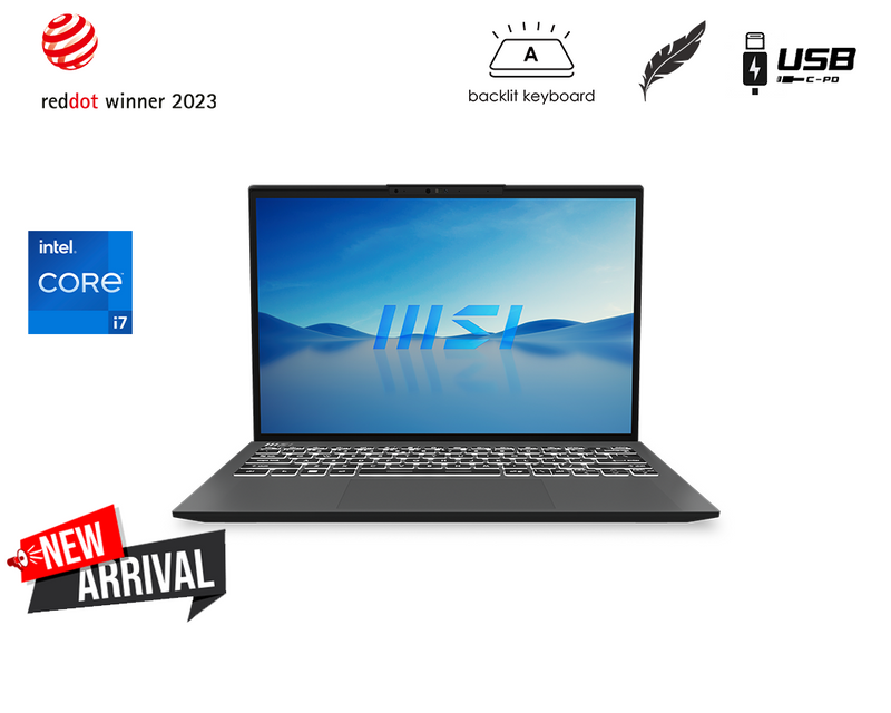 Prestige 13EVO laptop is MSI's lightest producitivty laptop at 990g, 16.9mm thin, equipped with latest intel 13th gen processor. It also has tobii aware technology for more privacy and security.